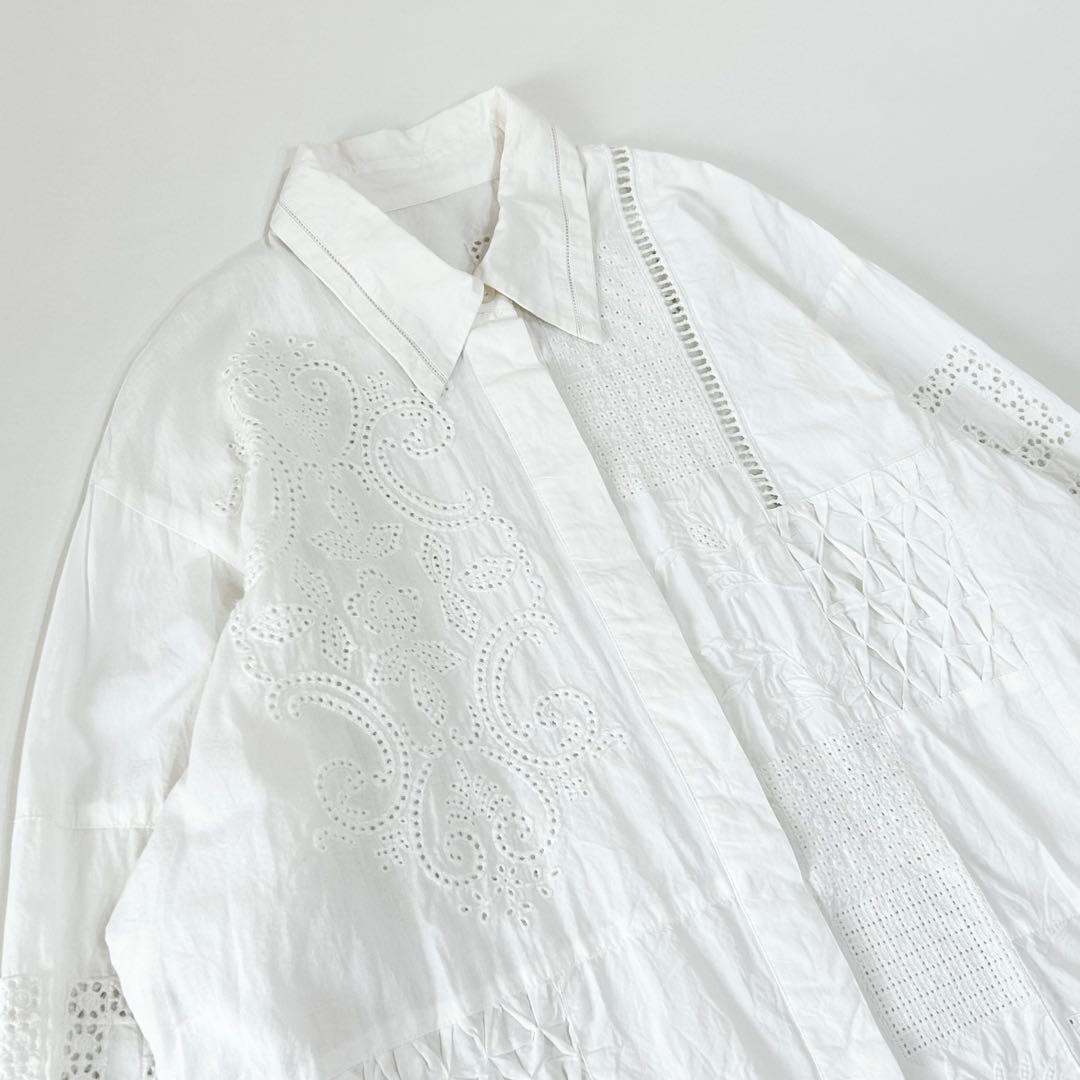 nude vintage JOURNALSTANDARDレースパッチワークシャツ