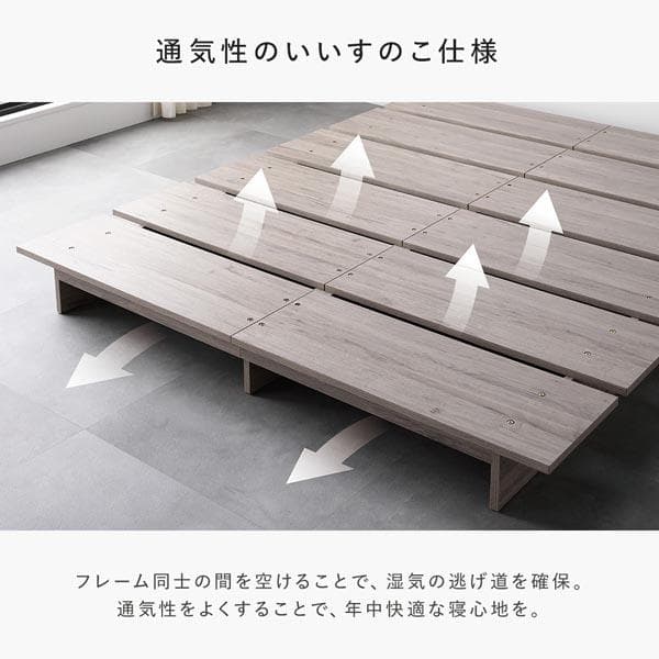 ローベッド シングル 幅120cmベッドフレームのみストーングレーステージベッド