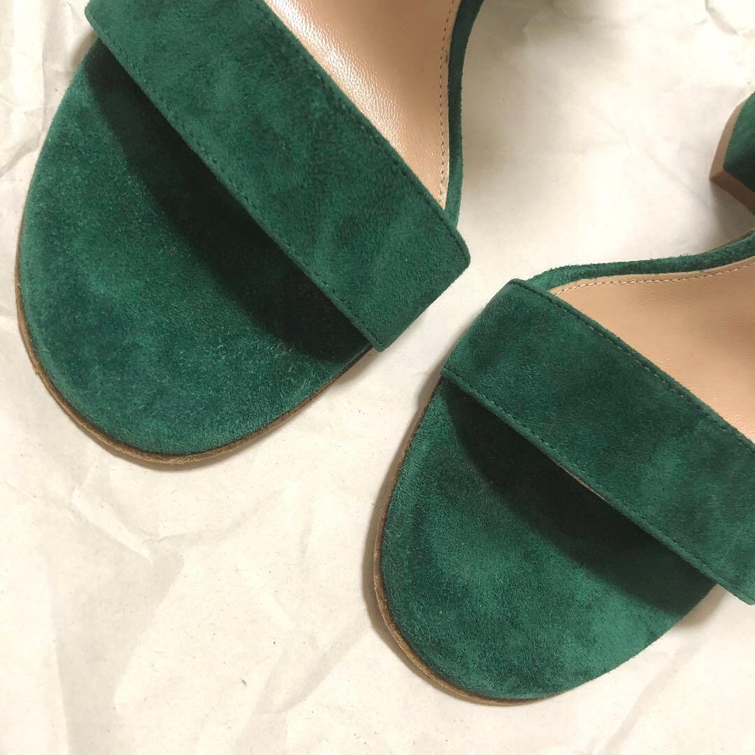 GianvitoRossi ジャンヴィットロッシ　スエード　サンダル　グリーン