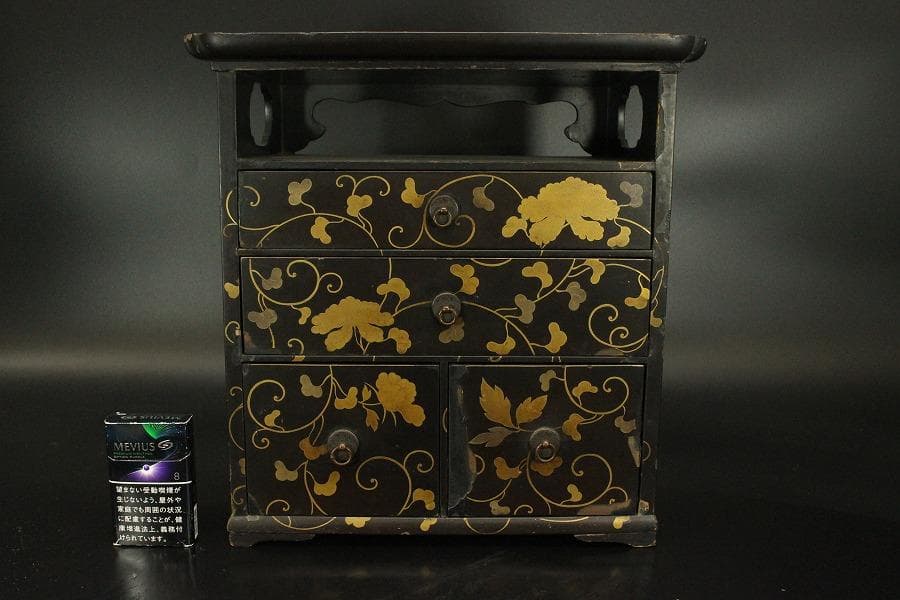 古美術 纏枝蓮花蒔絵 香箱 阿古駄香炉 盆 羽箒 まとめて 時代物(A493)