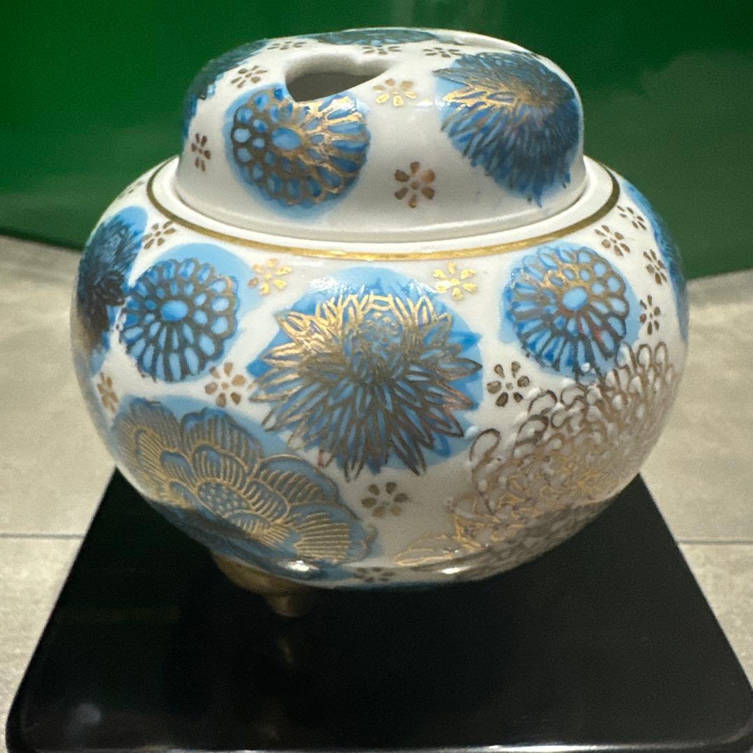 九谷焼　青花詰　香炉