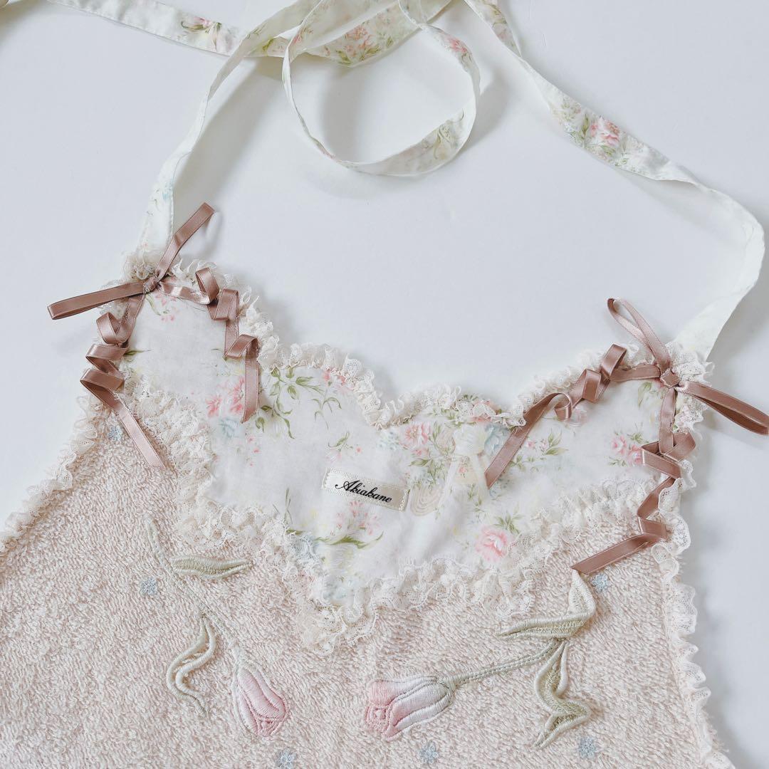 【未使用】Akiakane アキアカネ　さえら　エプロン　ピンク