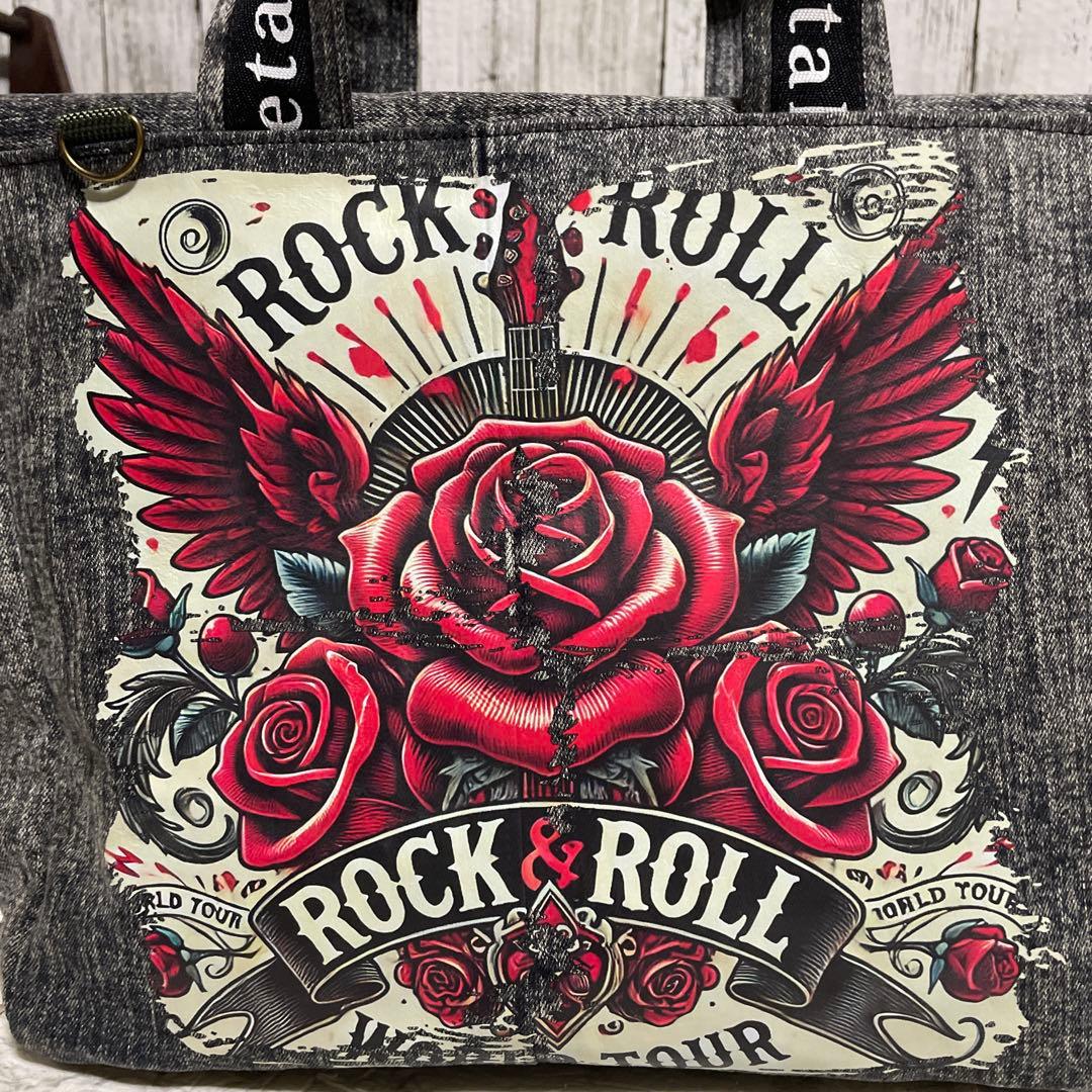 No.523デニムリメイクバッグ　トートバッグ　インディアン　ココペリ 男前