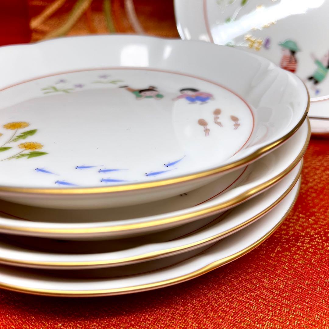 【天然石】 香蘭社 四季わらべ唄 金彩色絵 銘々皿 セット 他おまとめ