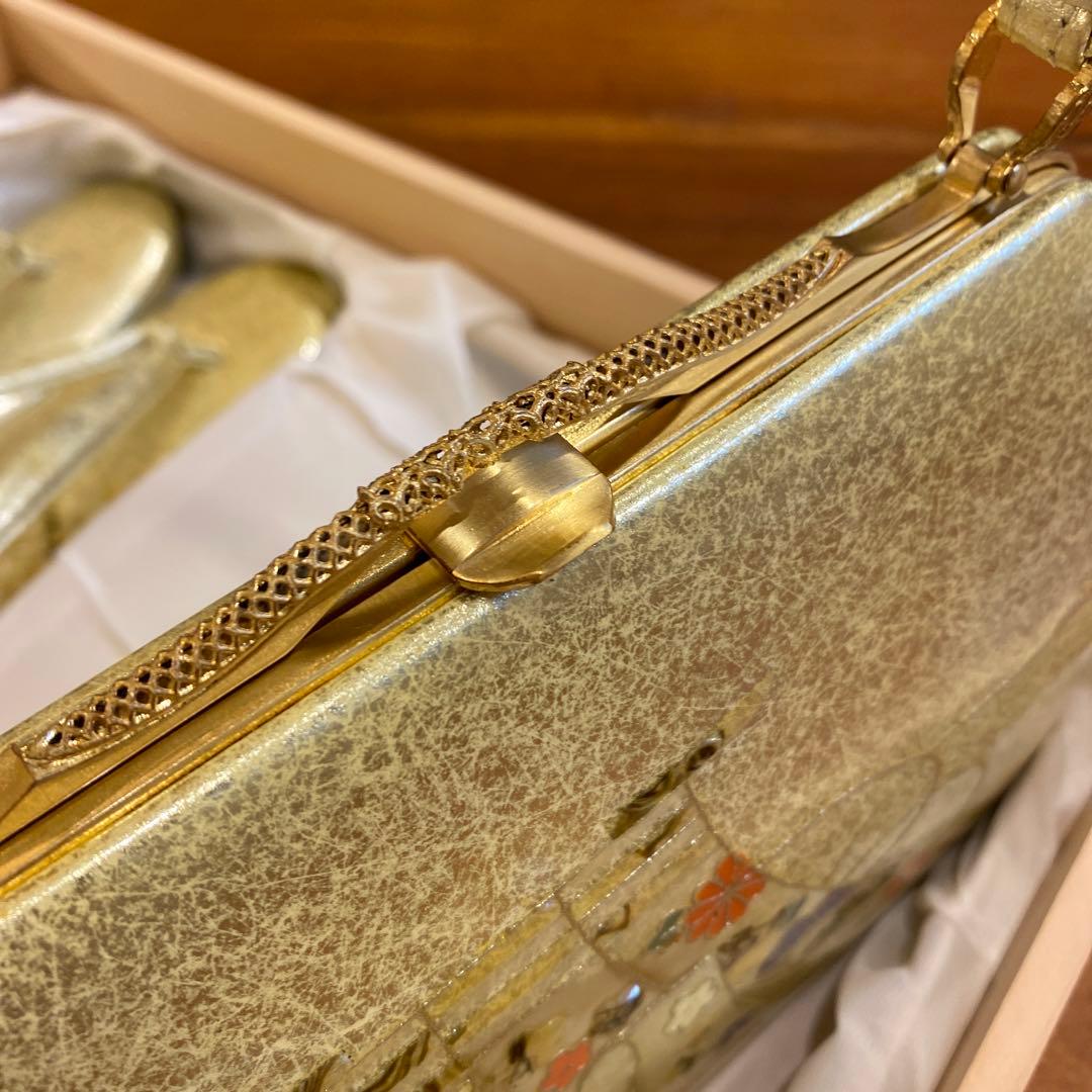 【新品未使用】貝細工　和装　バッグ・草履セット