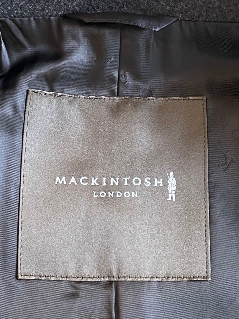 マッキントッシュロンドン　【ウール　カシミヤ混チャコールグレーコート38】