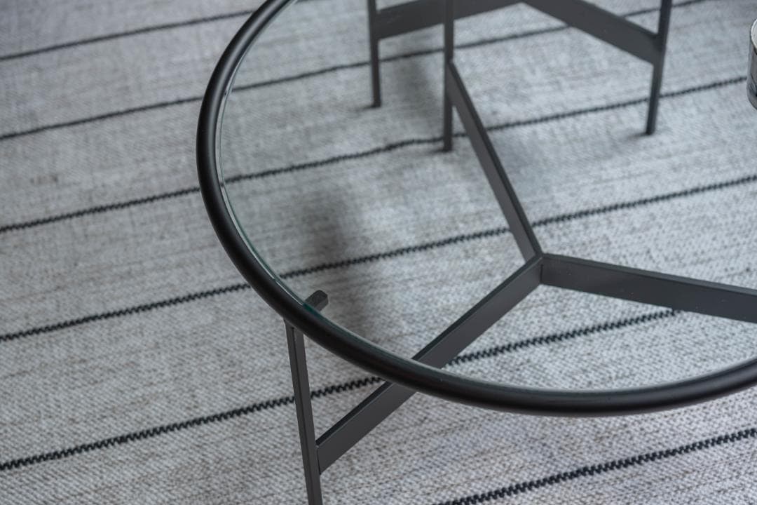 Lサイズ ガラステーブル サイドテーブル 高さ36cm HIT-241 N01