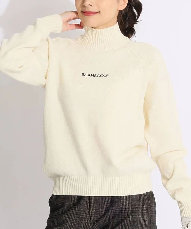★美品★BEAMS　GOLF　フロントロゴハイネックニット　サイズ　L