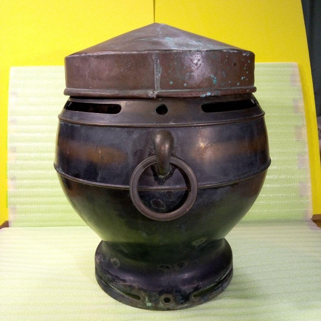 火鉢　手火鉢　蓋あり　フタ　レトロ　古民具　古道具　美術火鉢　インテリア