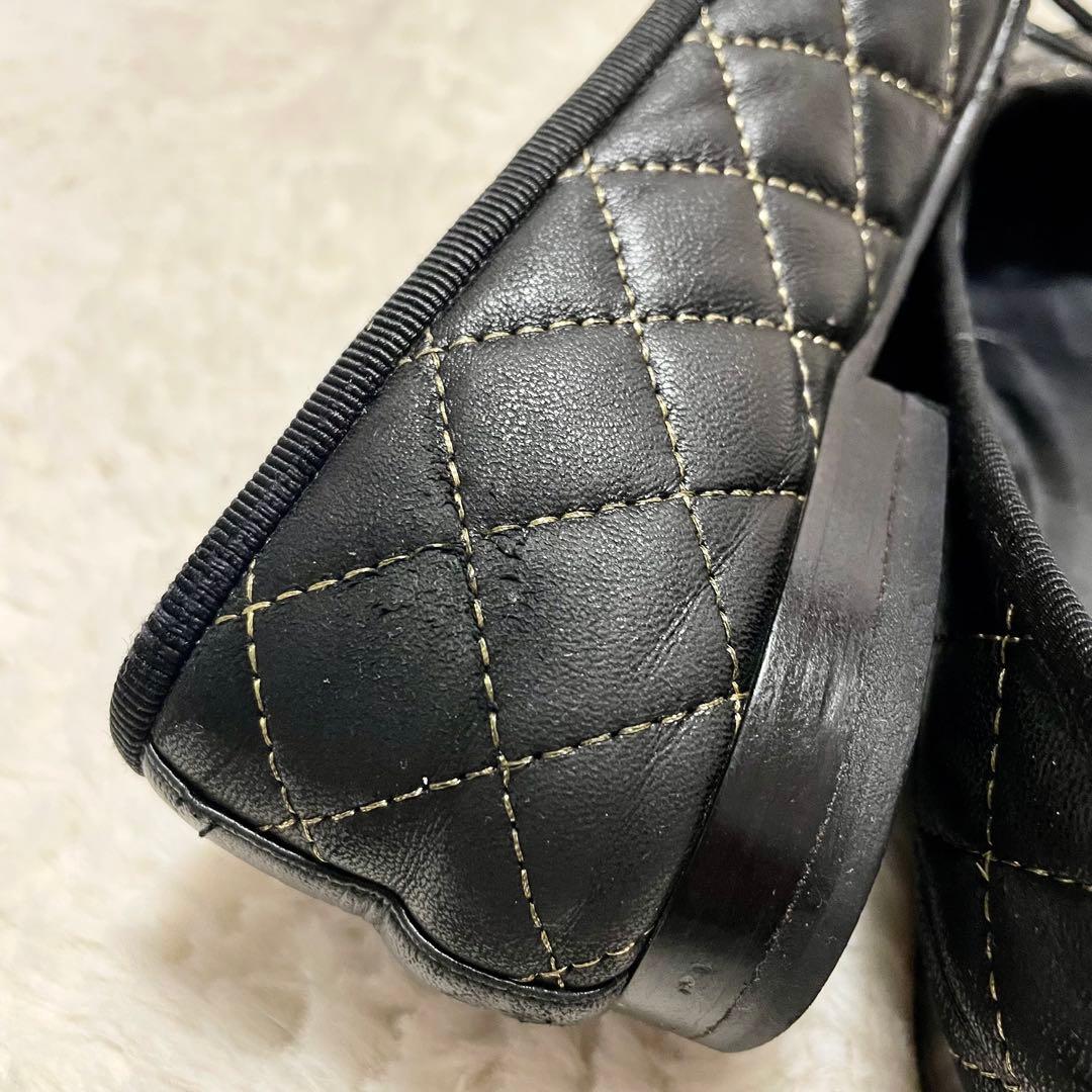 箱保存袋付き CHANEL シャネル ココマーク マトラッセ フラットパンプス