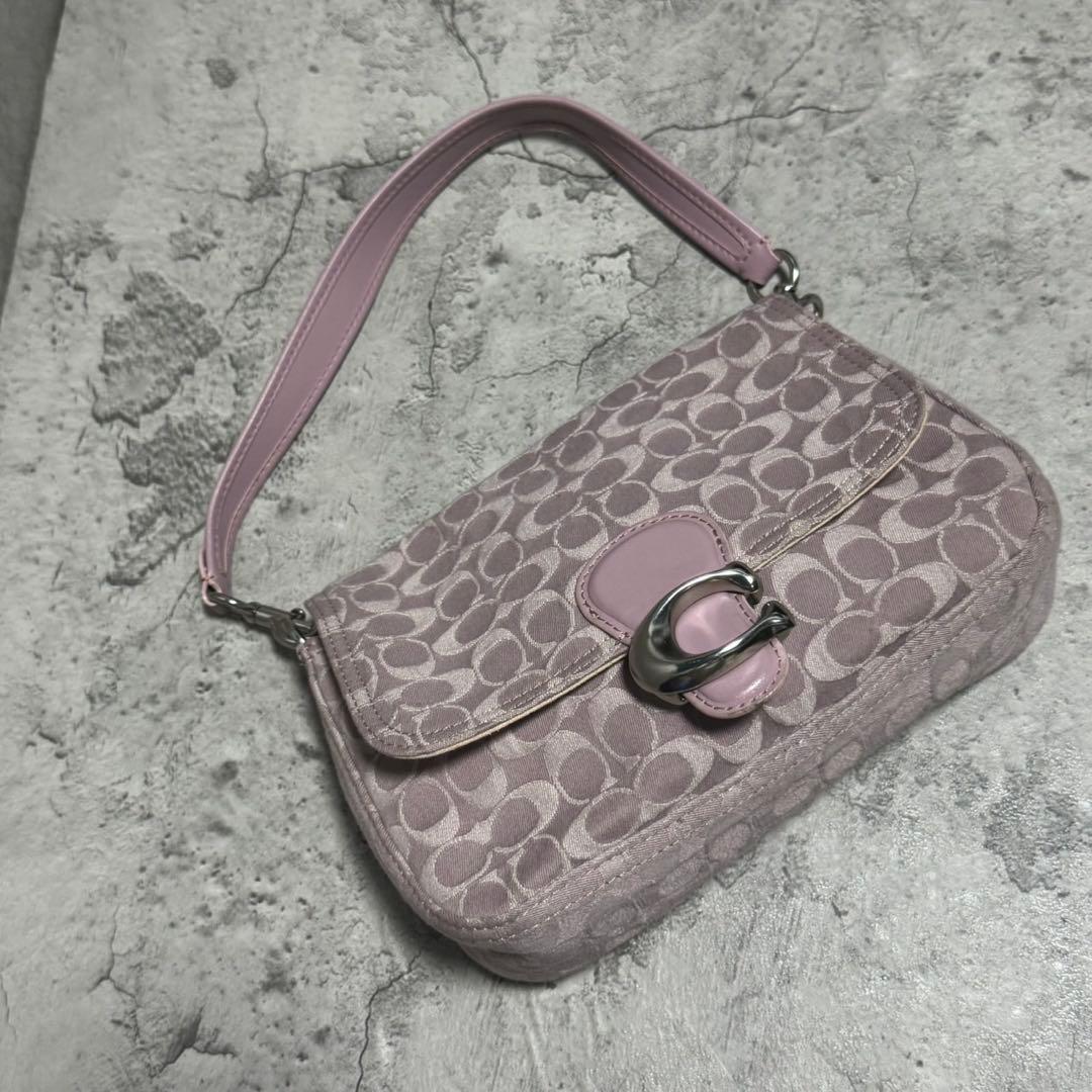 美品✨️コーチ ワンショルダーバッグ タビー シグネチャーデニム レザー