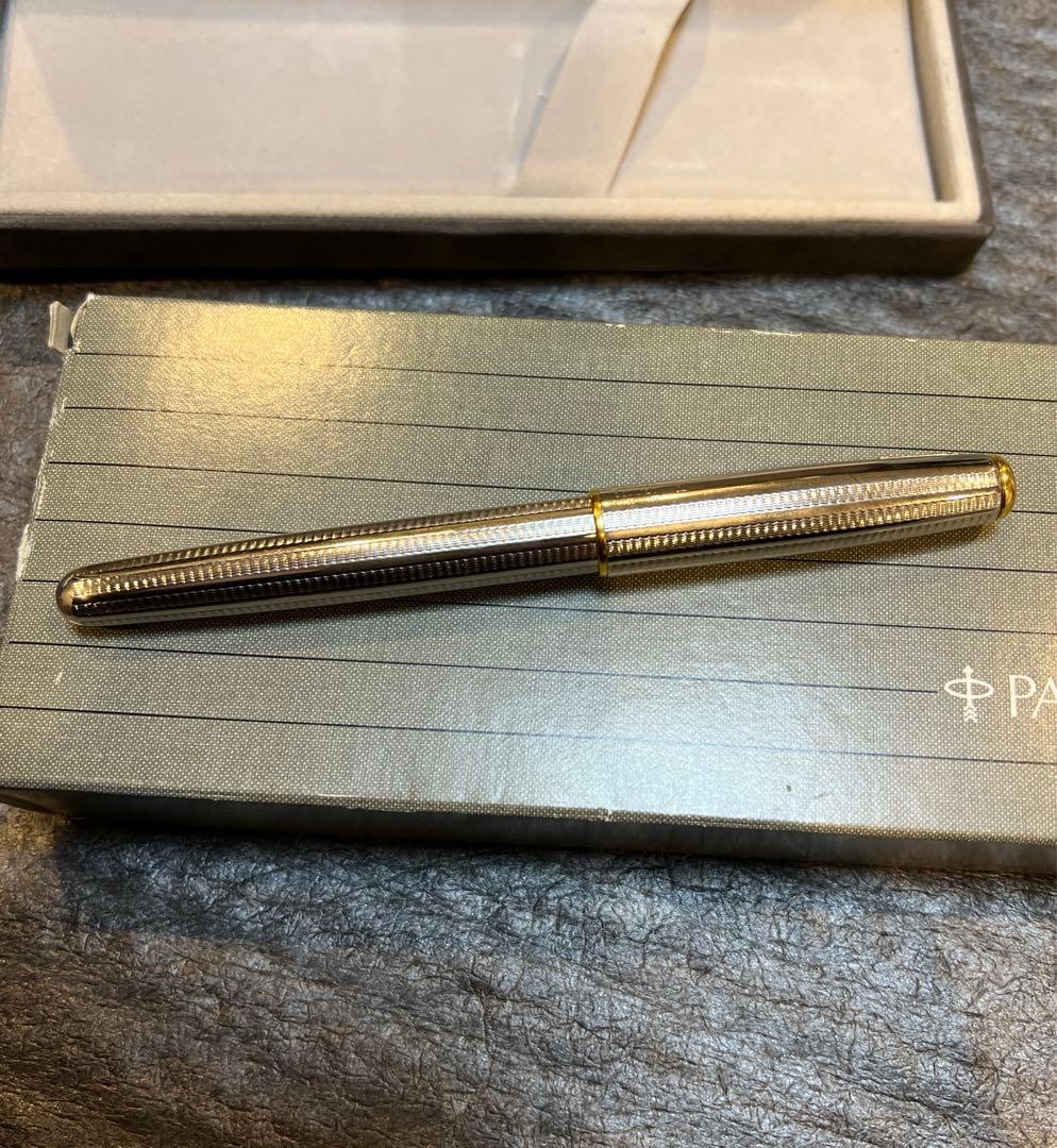 パーカー万年筆 ソネット 750 シルバー 18K ペン先F（細字）