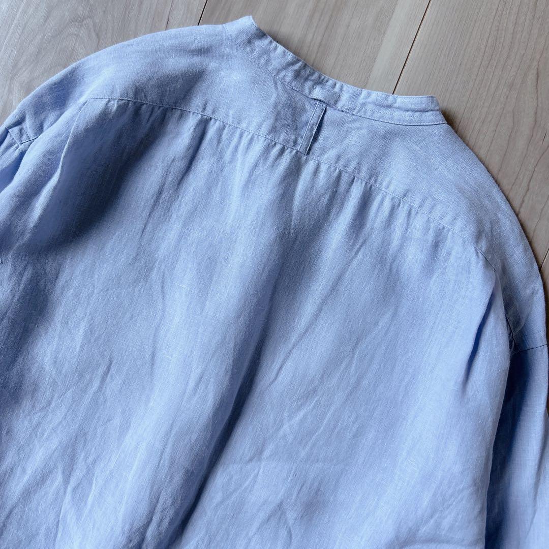 マーガレットハウエル 水色 SHIRTING LINEN SHIRTS 2