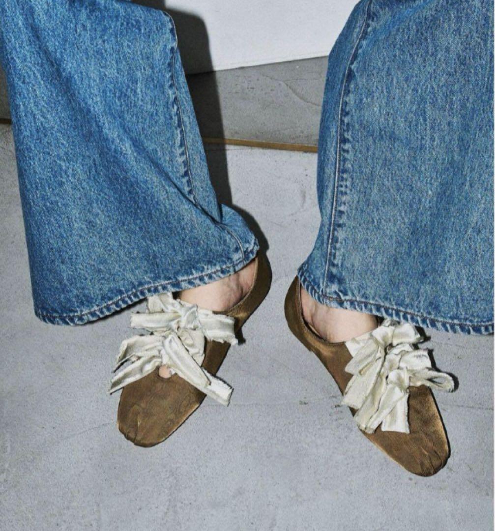 【新品】LE TALON GRISE ルタロン　サテンリボンバレリーナ