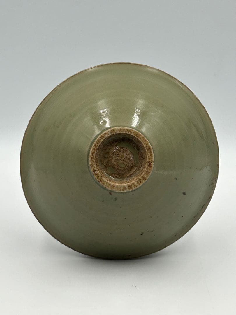 ★0051宋時代　耀州窯 青磁 刻花 斗笠碗 ★天目茶碗 茶道具 茶器 中国美術