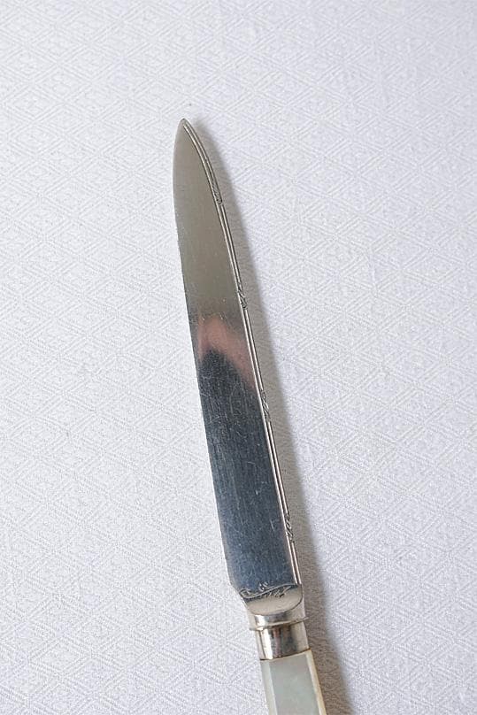 イギリスアンティーク　白蝶貝　マザーオブパール　カトラリー　フォーク＆ナイフ　A