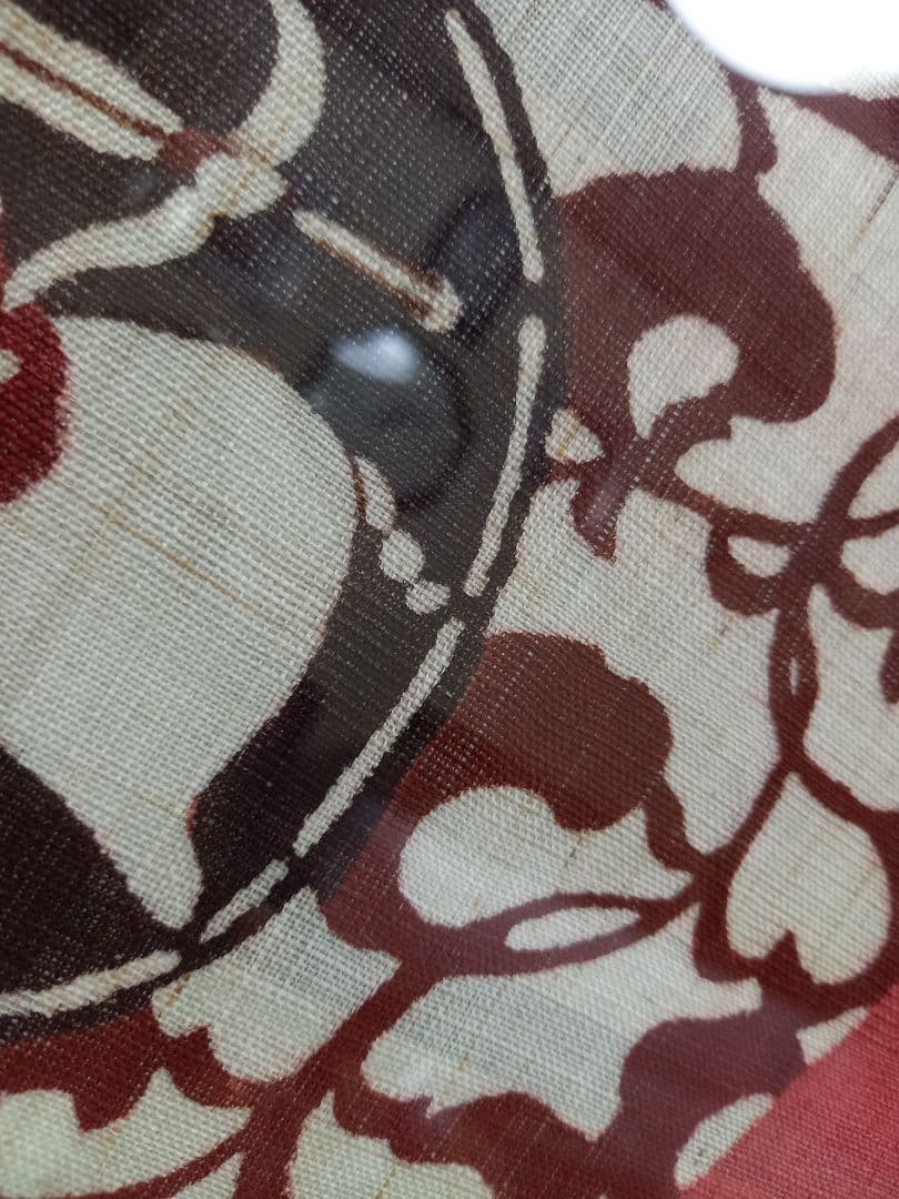 希少　型絵染　狩り文様　壺　作家　吉沢啓　欅　額装飾　作品