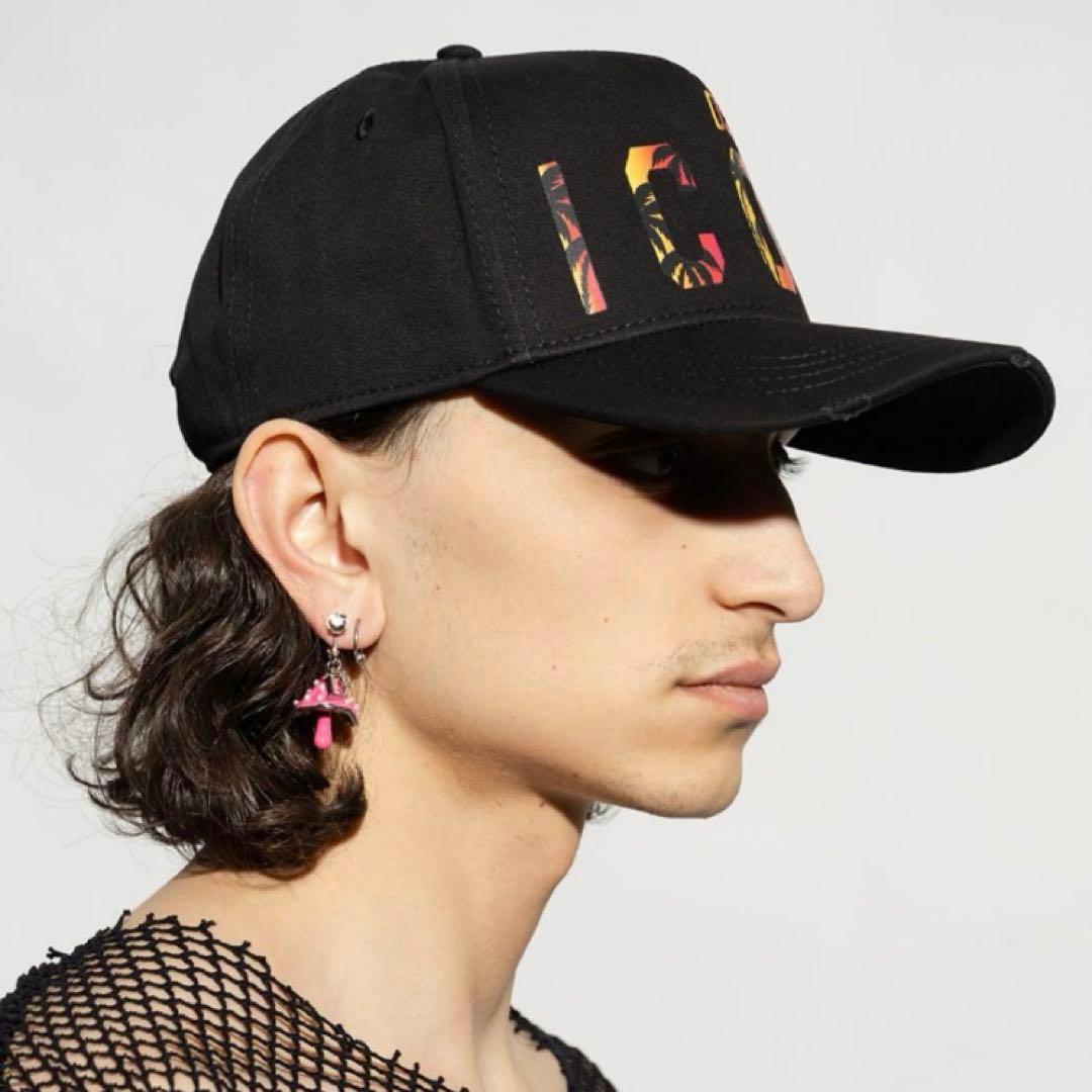 新品 定価4.0万円 DSQUARED2 キャップ ICONロゴ 黒