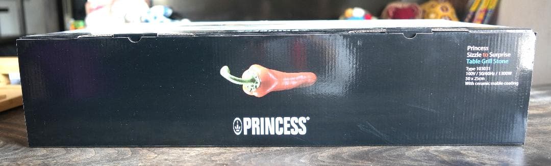＜美品＞PRINCESS テーブルグリルストーンブラック ストッパー＆蓋付