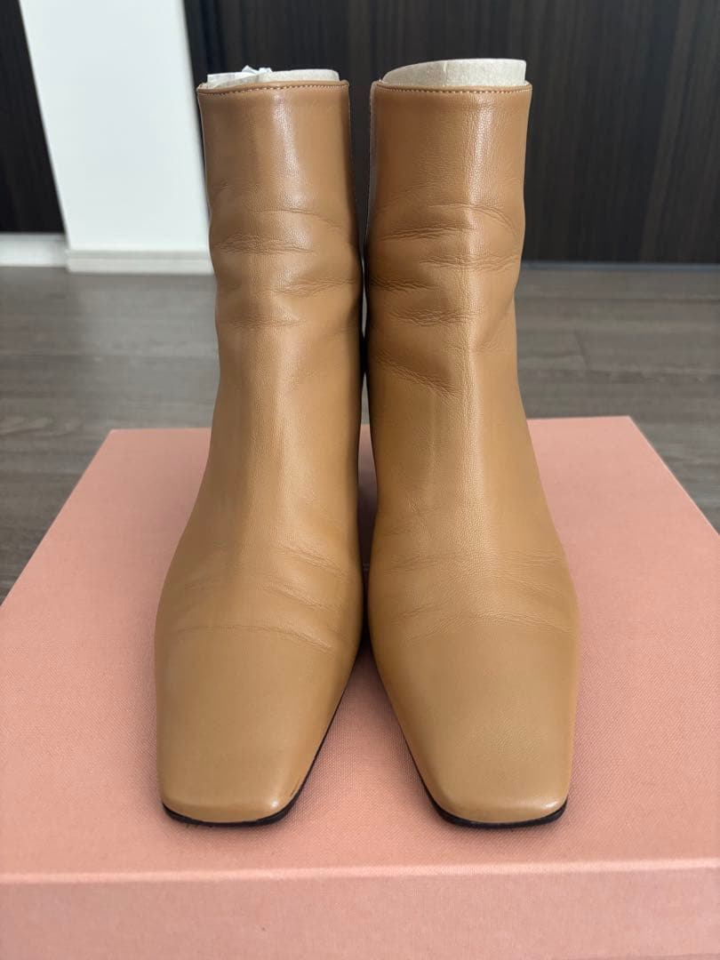 【美品】ファビオルスコーニ セットバックヒールバックジップブーツ 37