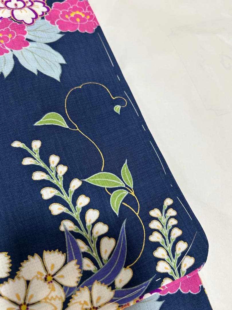 新品　浴衣単品　きもの道楽　紫陽花　花柄　百華　鳥　セオアルファ　小紋　単衣