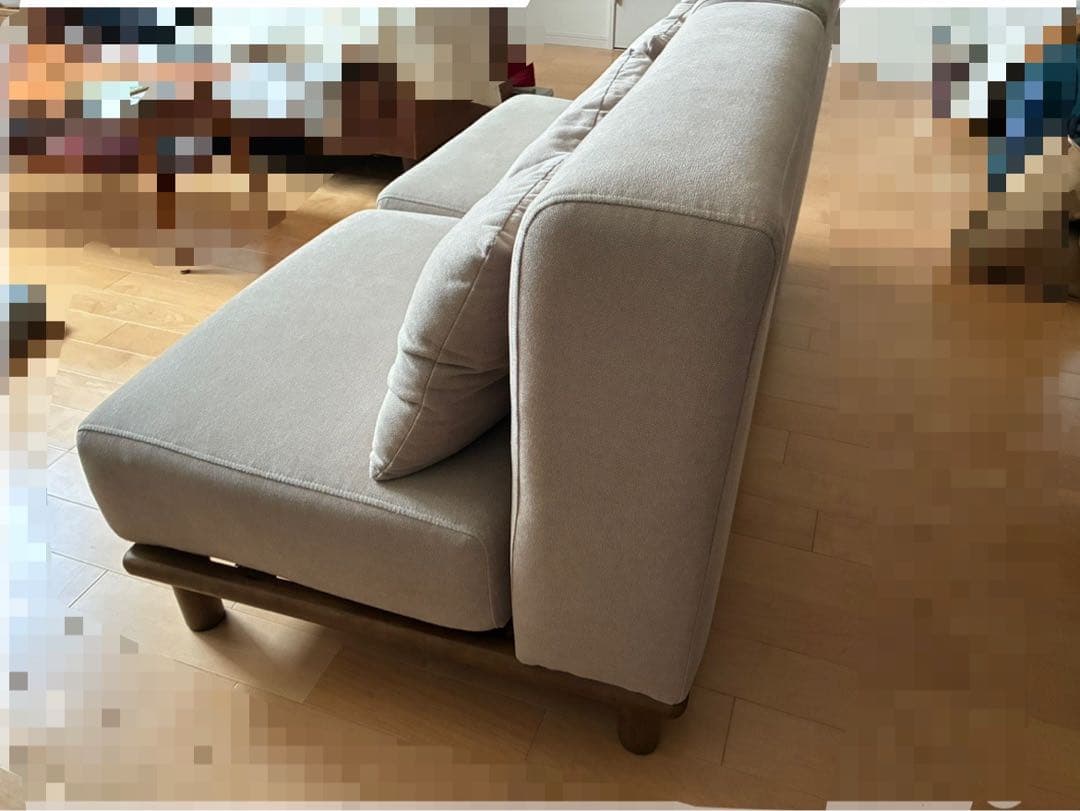 1人掛け ローソファ 2P ベージュファブリックモダンソファ Ivy アイヴィー