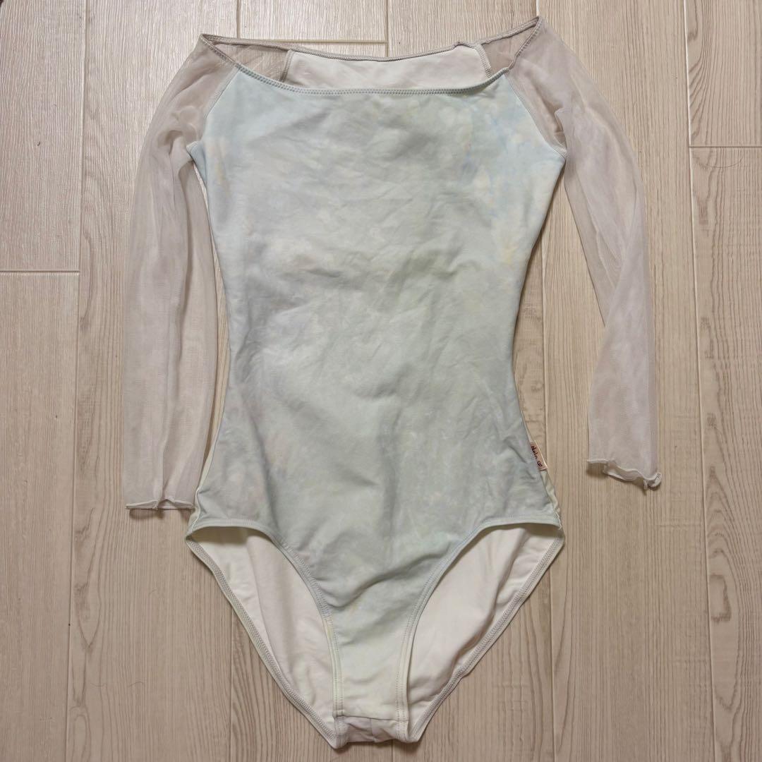 チャコットNela ライン　7分袖レオタード　アクアグリーン　バレエ　ミント　M