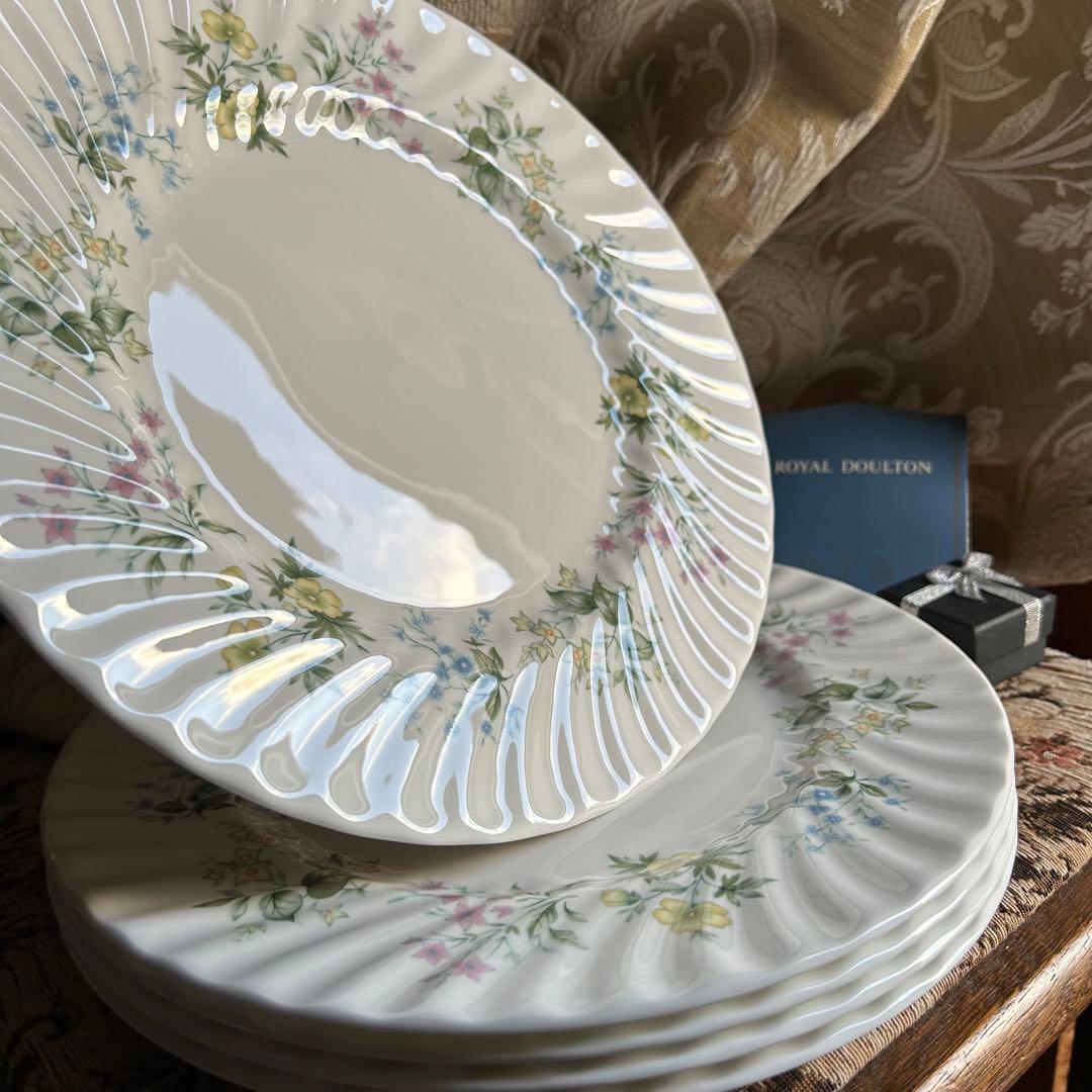 新品 英国製 MINTON SpringValley可憐な春花のディナー大皿5枚
