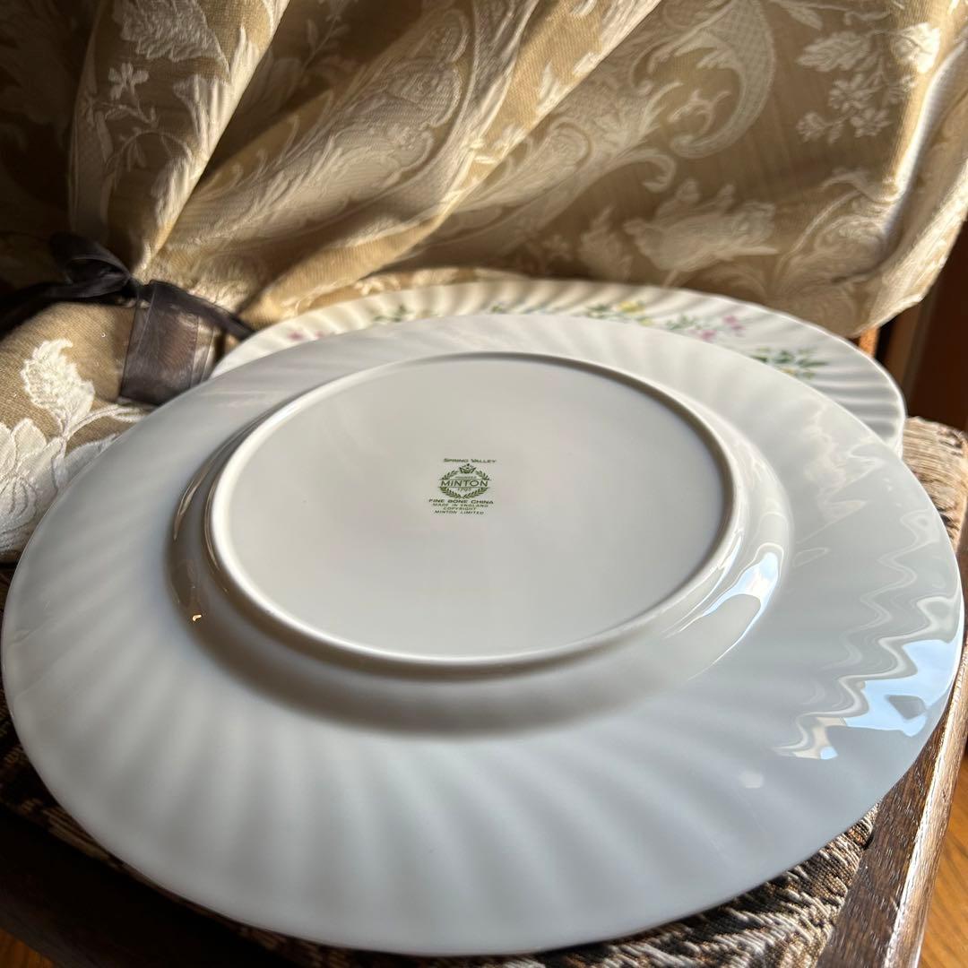新品 英国製 MINTON SpringValley可憐な春花のディナー大皿5枚