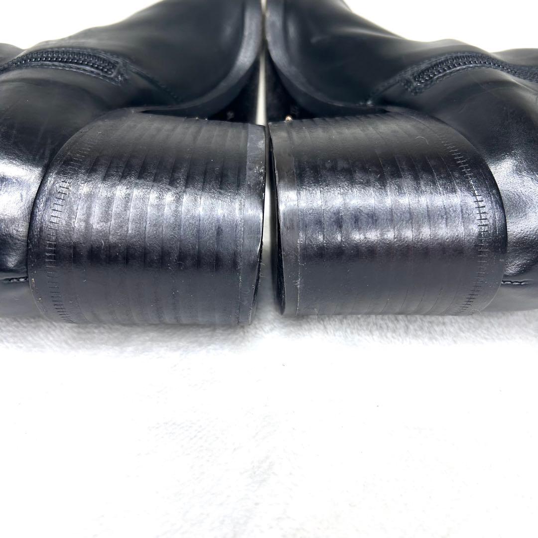 【サルトル】ジョッキーブーツ ロングブーツ ベルト 金具 23.5 伊製 黒