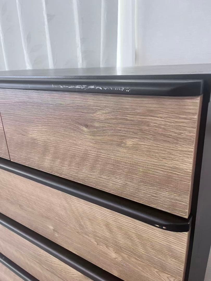 ハイチェスト 　ニトリタンス6段 引き出し　ミドルブラウン/ダークブラウン