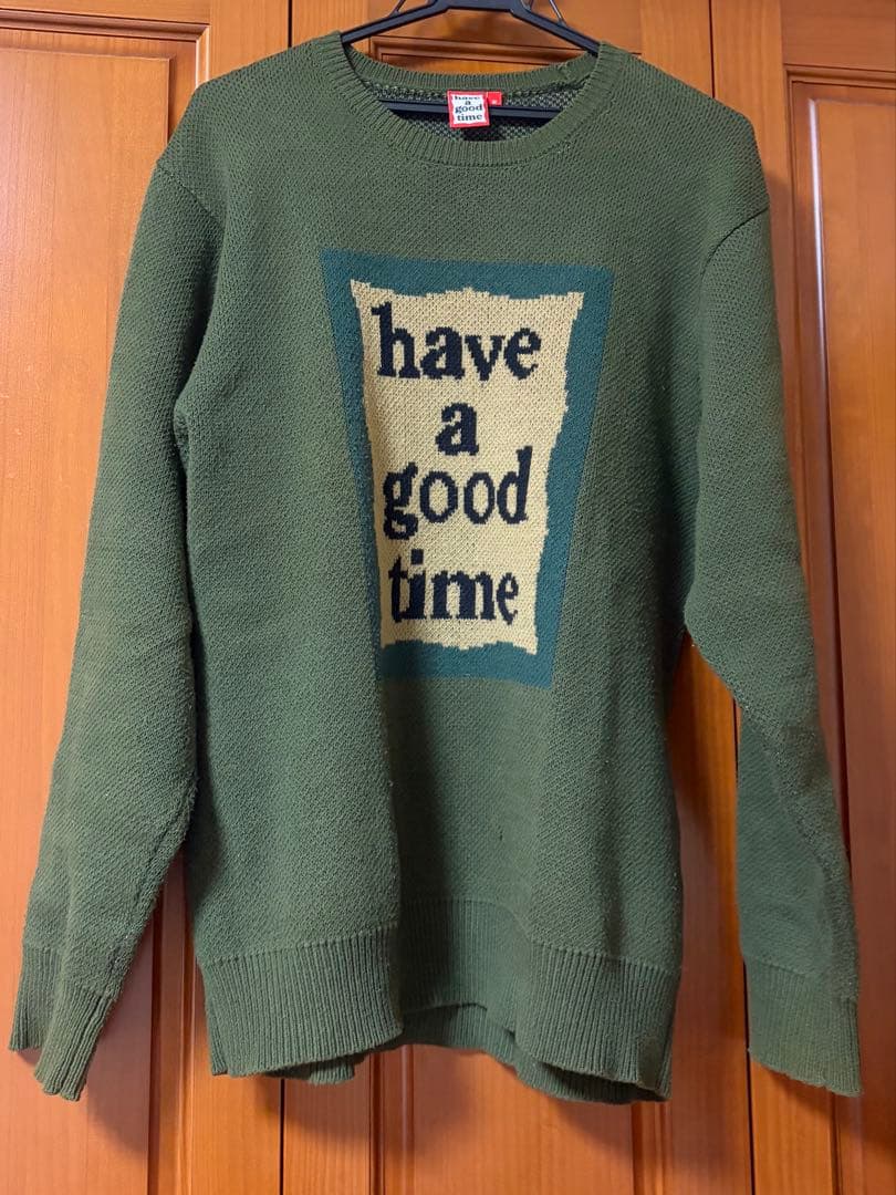 have a good time ニット　Mサイズ　カーキ　グリーン