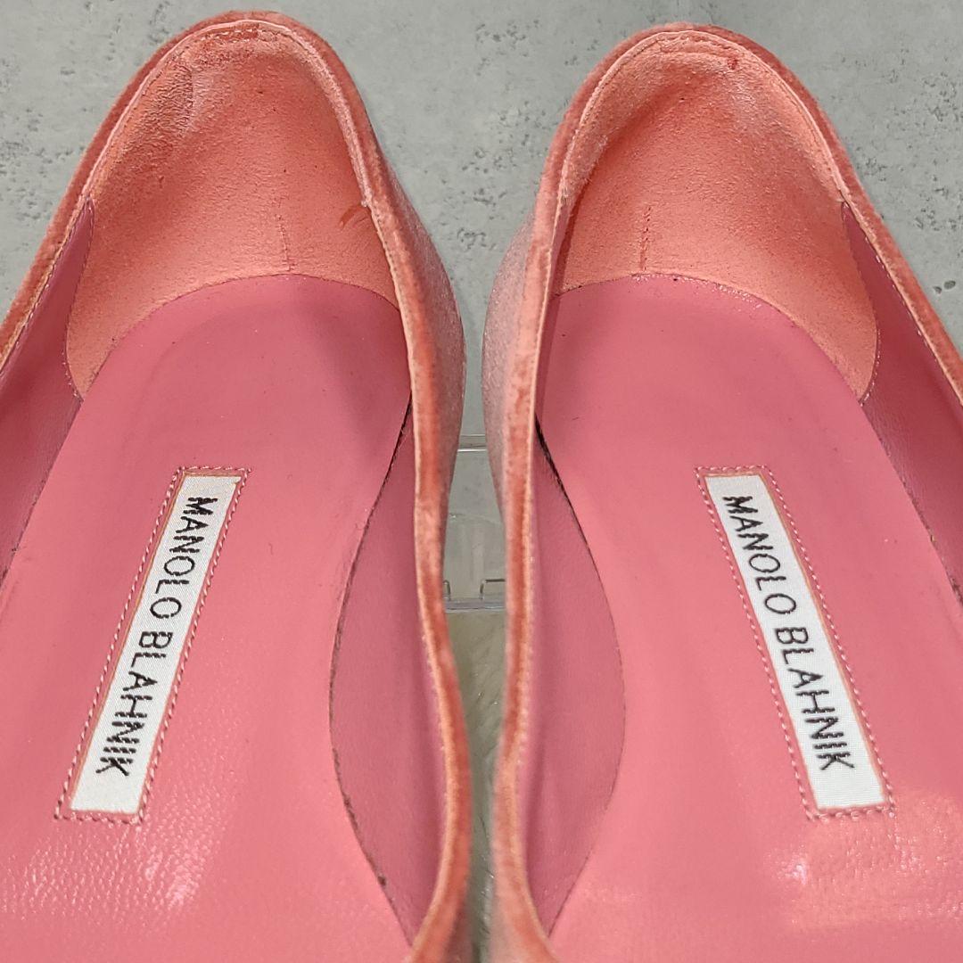 希少サイズ33【マロノブラニク】ハンギシ　フラット　ベルベットピンク