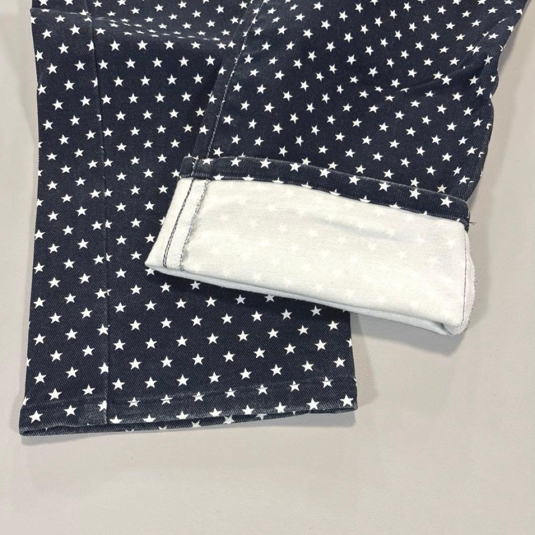 パーリーゲイツ ロングパンツ　5/L 総柄 スター 星　ヴィンテージ加工 紺