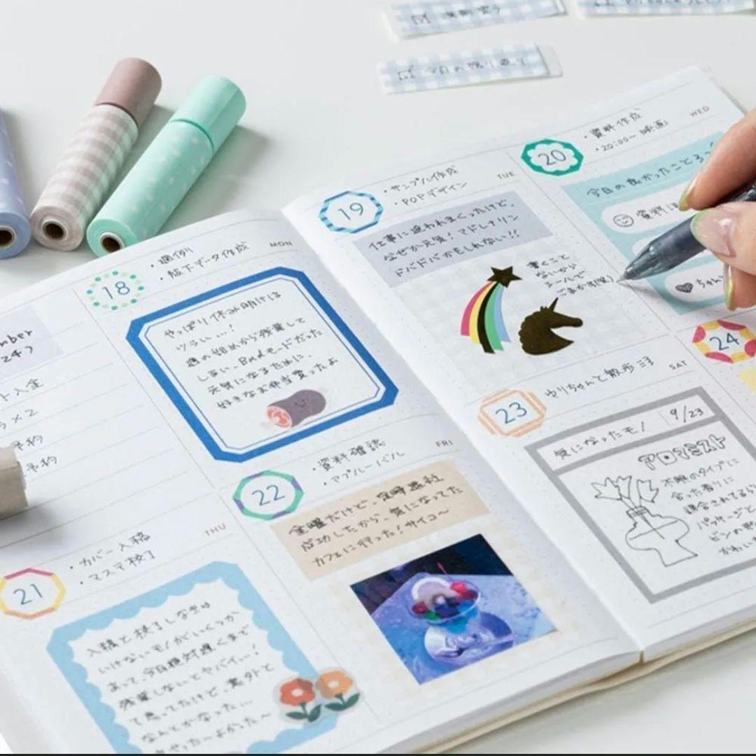 【おすそ分け】水性ペンで書けるマスキングテープ　フレークシール　手帳デコ