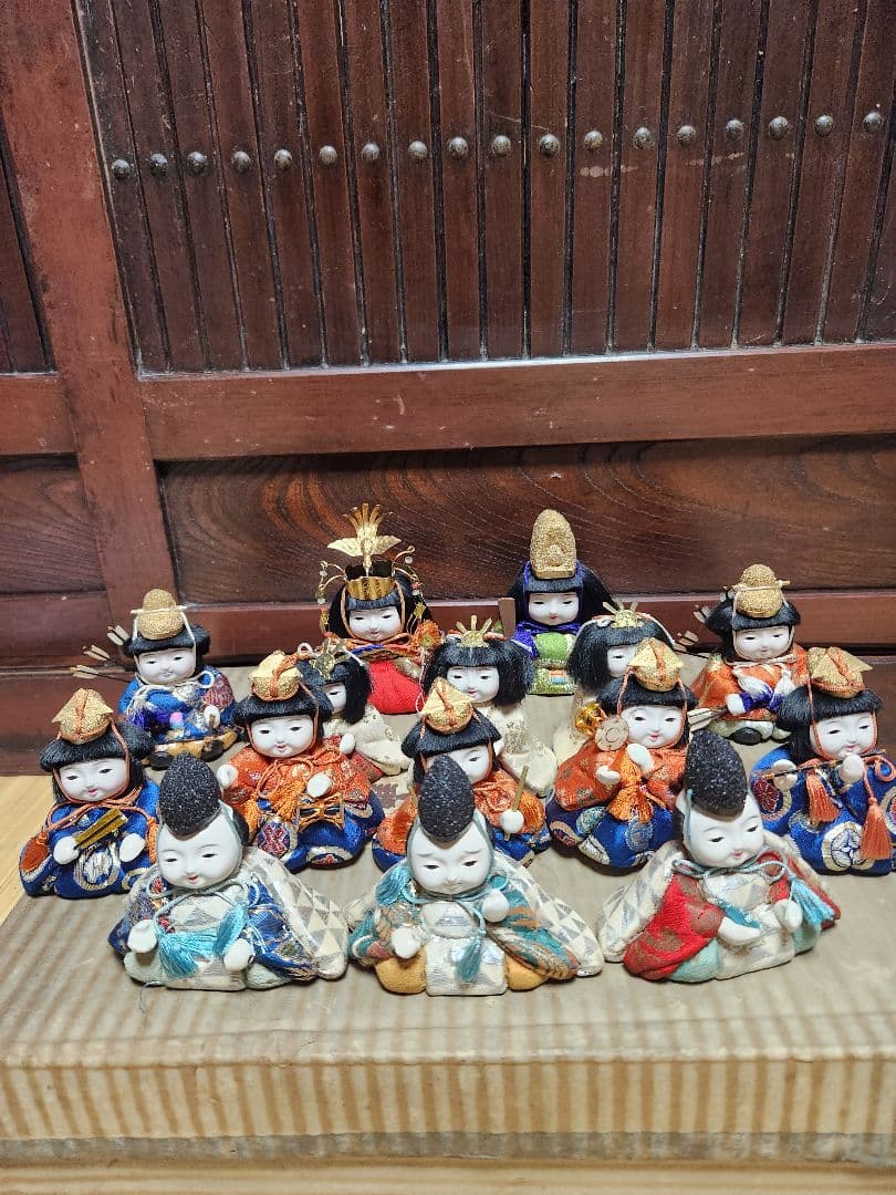 古い木目込　雛人形　峯清作