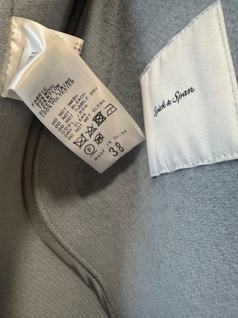 Spick and span 110sリバーポンチョ風コート　ブルー