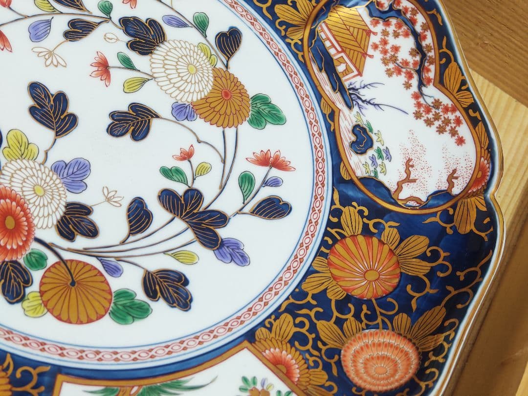 賞美堂 琳派古伊万里様式 盛皿・大 木箱入
