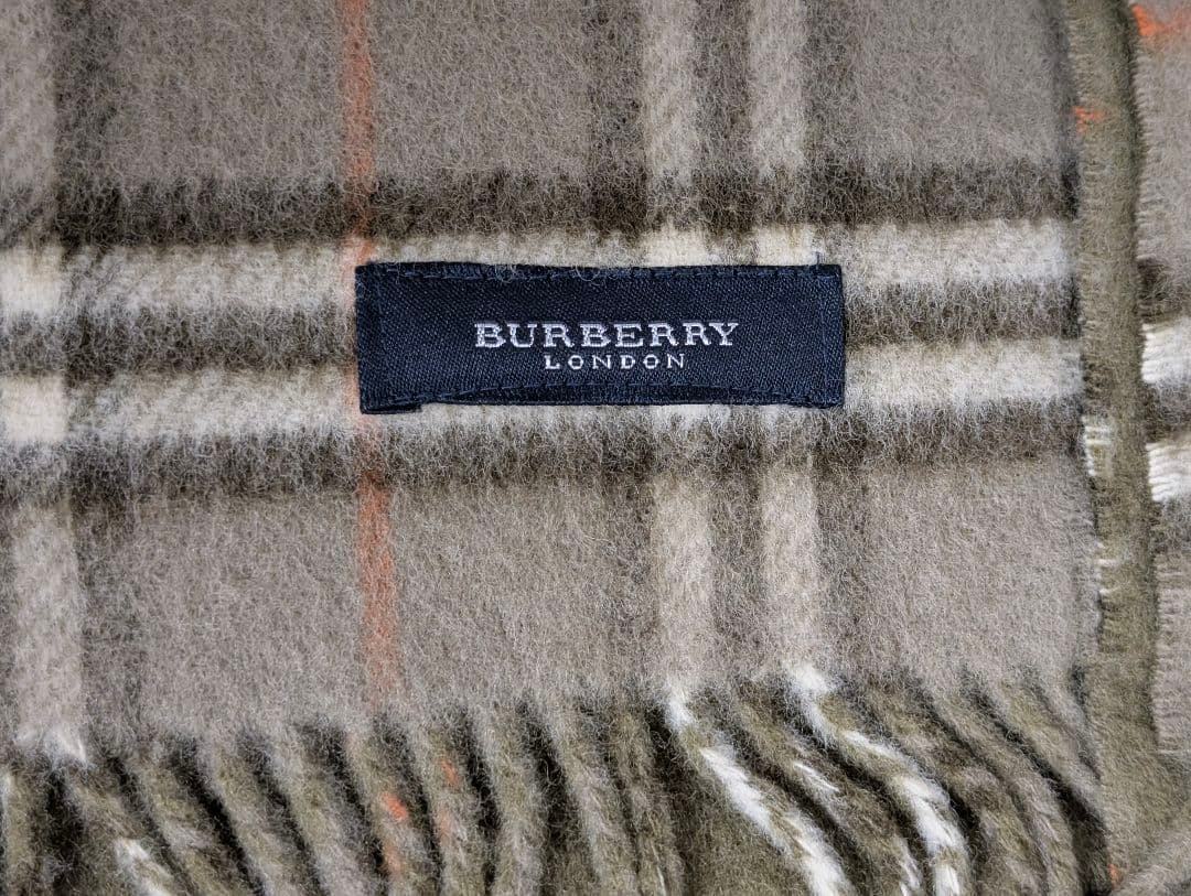 BURBERRY ウールチェックひざ掛け 75×130cm