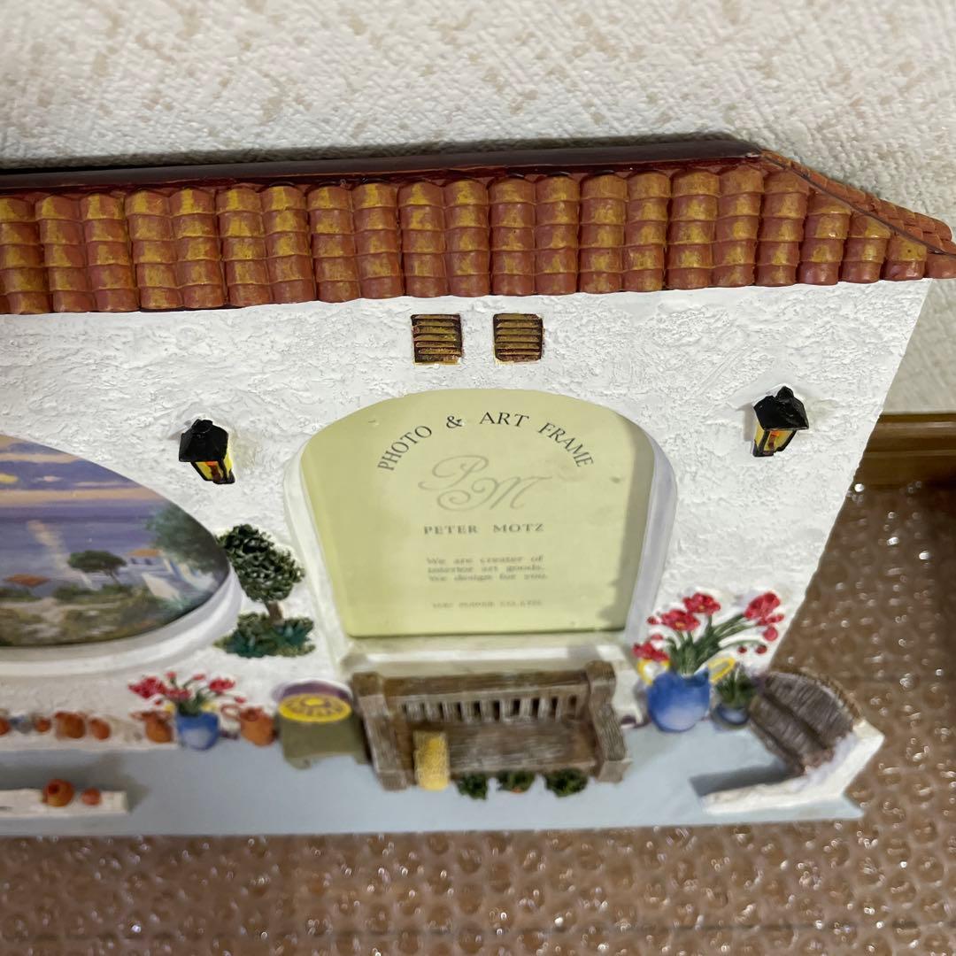 アンティーク　立体フォトフレーム　写真立て　窓　扉　家　花　階段　椅子　絵画