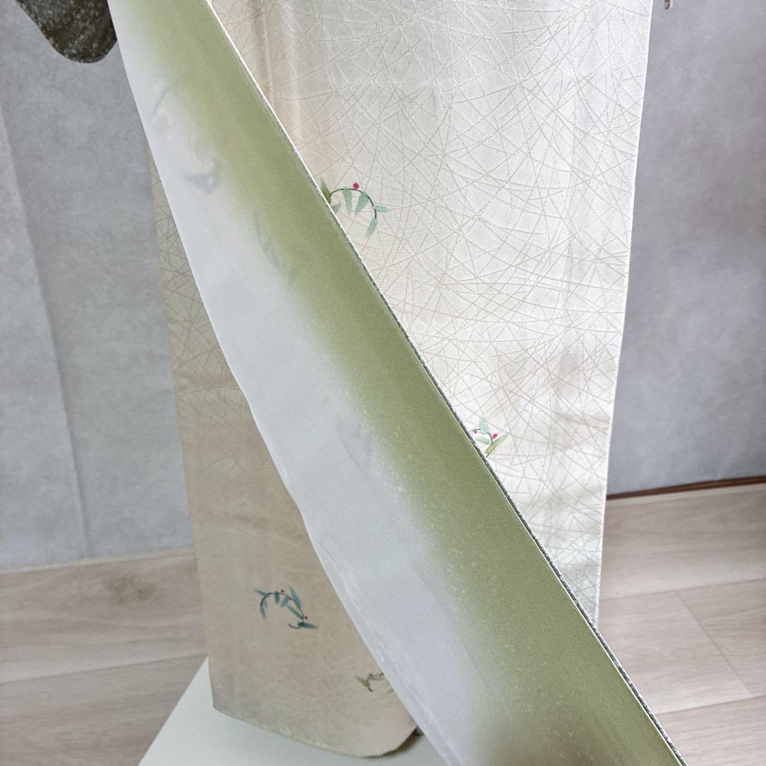 付け下げ　フルセット　着物　正絹　花丸文様　訪問着　上品可憐　共布有り　J4