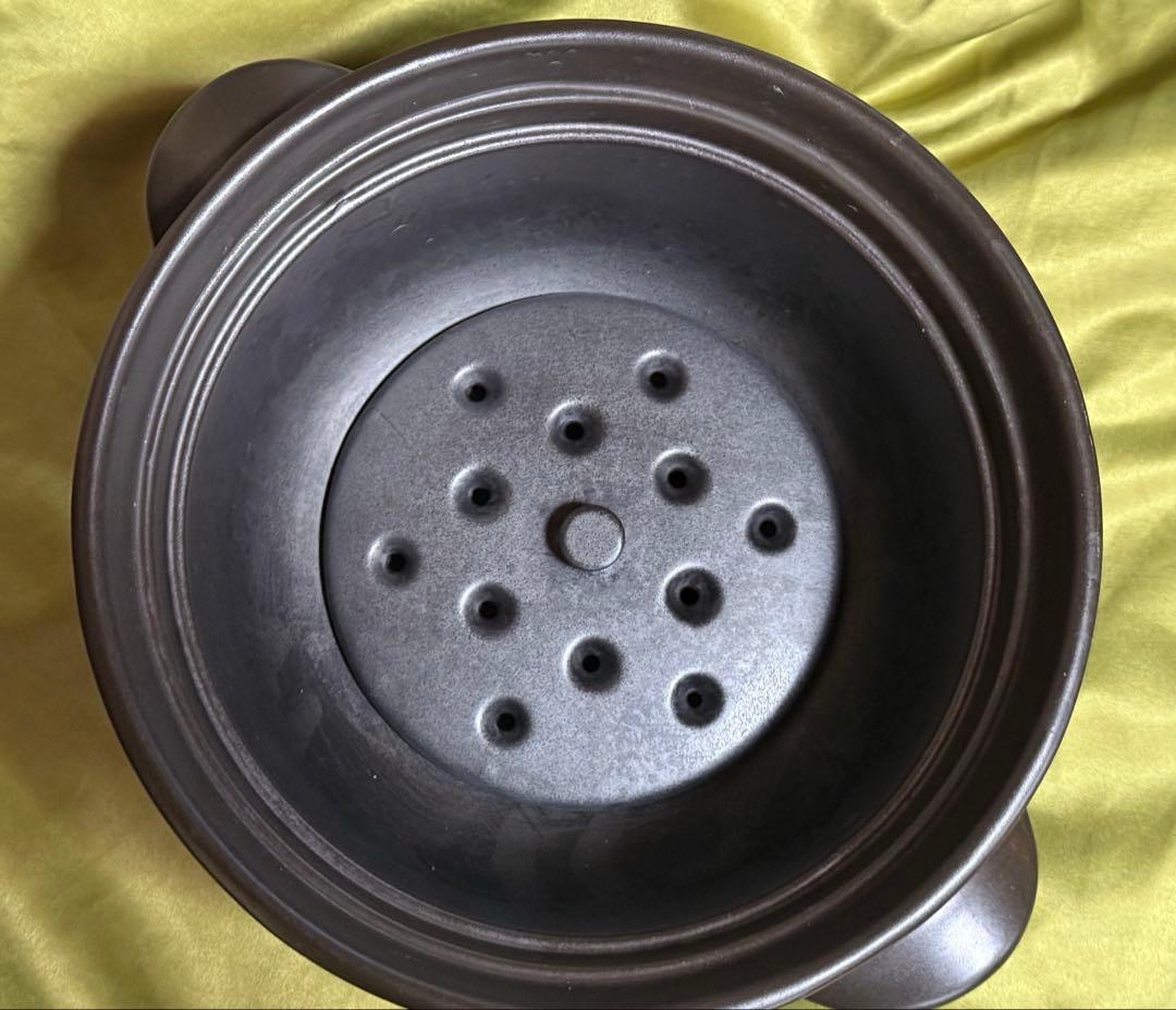 磁性鍋　黒い土鍋 蓋・蒸し器付き