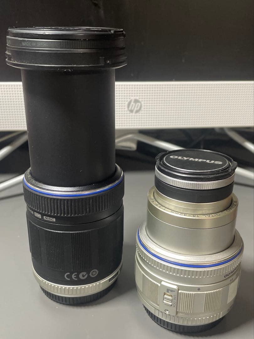 【訳あり・説明必読】OLYMPUSデジカメE-P2 レンズ・レザーホルダー付