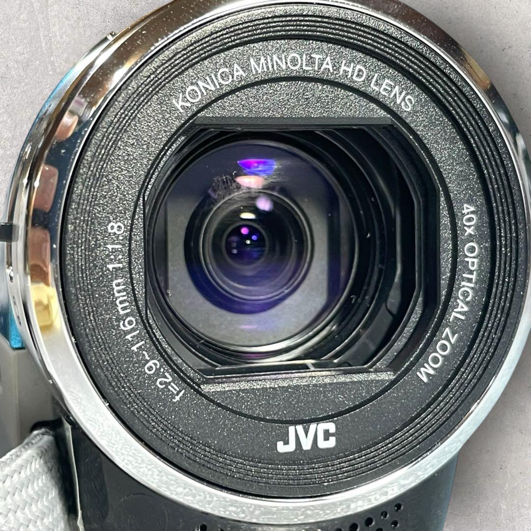 【美品】JVC　ハンディビデオカメラ【GZ-E600-Z】ブルー