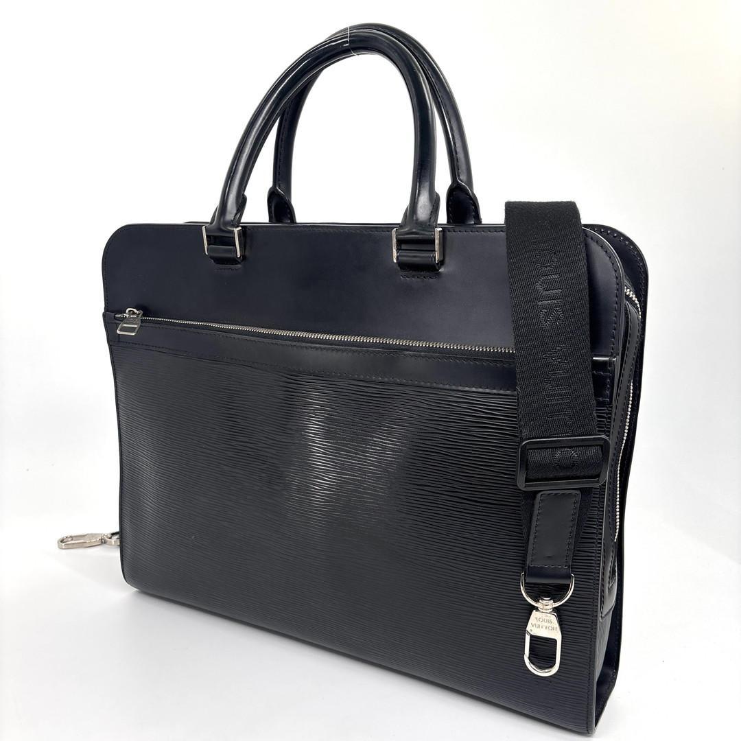 新品同様 ルイヴィトン エピ バサーノMM ブラック ビジネスバッグ メンズ