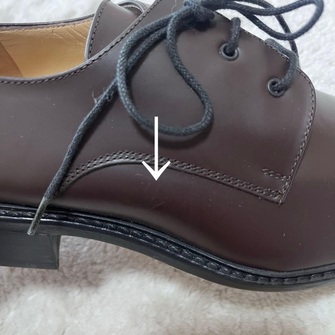 極美品　グッチ　レザー　スクエアトゥ　レースアップ　シューズ　革靴　ブラウン