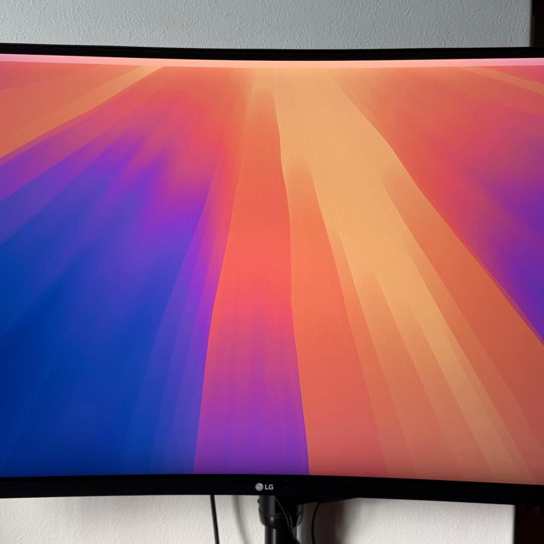 LG 曲面モニター 35WN75C-B ディスプレイ（モニターアーム付き）