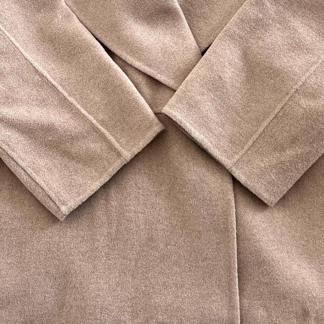 quaranciel リバーケープショートコート ウール混ベルト付ベージュ