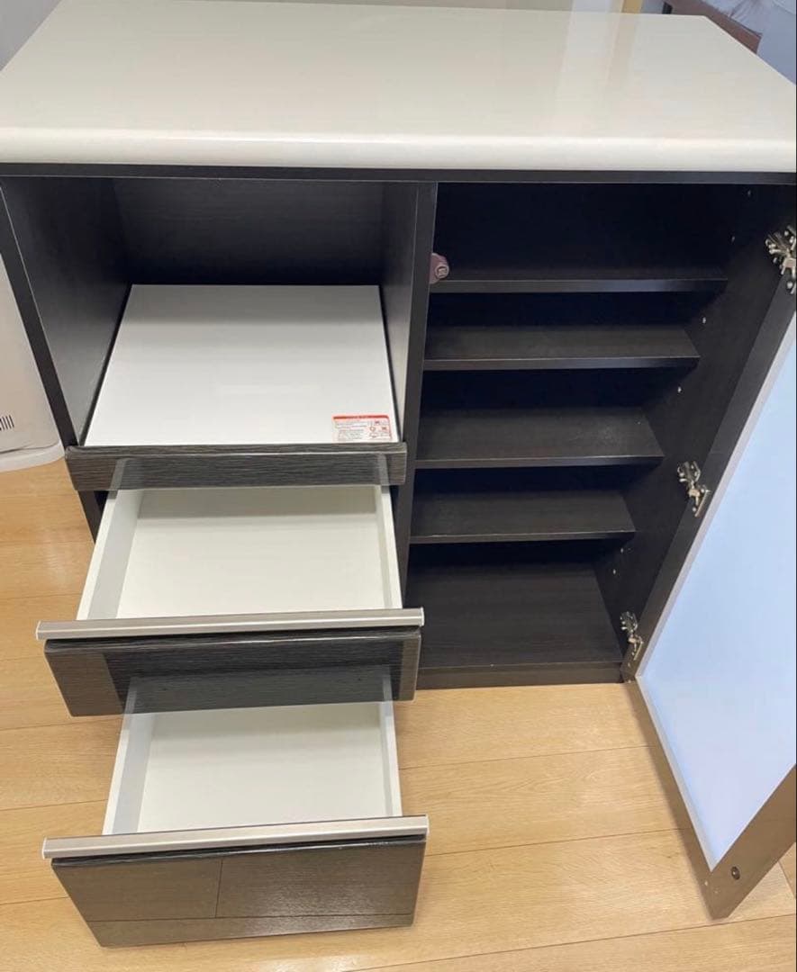 ニトリ　キッチンボード　食器棚　レンジ台　Ｎポスティア 90BK