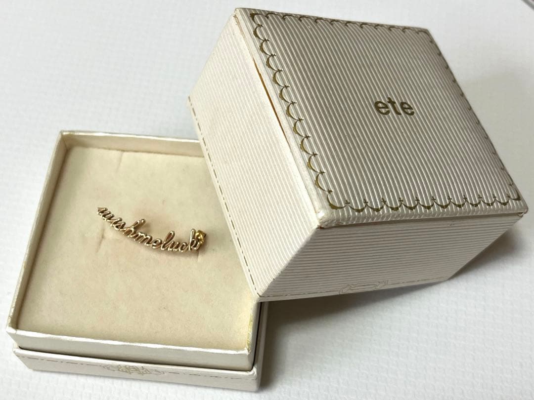 ete×一ツ山佳子コラボtatooピアス 【wish me luck】 K18